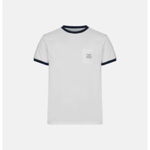 RESTERÃDS økologisk bomuld retro t-shirt m. logo i hvid/navy til herre